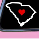 South Carolina State with Red Heart TP 335 vinyl 6" Decal Sticker South Carolina State with Red Heart TP 335 vinyl 6" Decal Sticker
