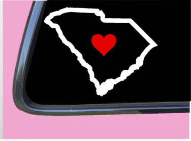 South Carolina State with Red Heart TP 335 vinyl 6" Decal Sticker