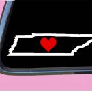 Tennessee State with Red Heart TP 338 vinyl 6" Decal Sticker