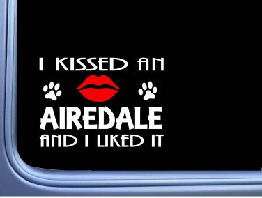 Airedale Terrier kissed L858 8" dog window decal sticker