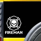 Fireman Skull K329 6 inch decal Maltese cross sticker Fireman Skull K329 6 inch decal Maltese cross sticker