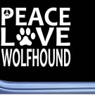 Irish Wolfhound Peace Love L641 Dog Sticker 6" decal