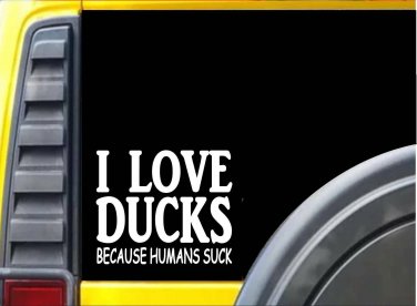Ducks because Humans Suck Sticker J963 6 inch drake duck decal
