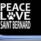 Saint Bernard Peace Love L600 Dog Sticker 6" decal