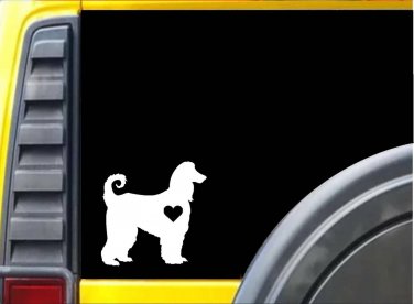 Afghans Hound Little Heart K969 6" sticker dog decal vinyl