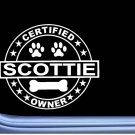 Certified Scottish Terrier L286 Dog Sticker 6" decal