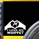 Whippet Hands Heart Sticker k006 8 inch dog racing rescue decal