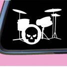 Drummer Boy Skull TP 424 vinyl 8" Decal Sticker snare bass pedal drumset