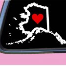 Alaska State with Red Heart TP 363 vinyl 6" Decal Sticker