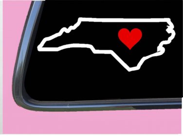 North Carolina State with Red Heart TP 336 vinyl 6" Decal Sticker