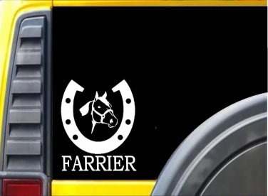 Farrier Horse K495 6 inch Sticker horseshoe anvil decal
