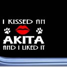 Akita Kissed L915 8" dog window decal sticker