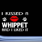 Whippet kissed L870 8" dog window decal sticker greyhound