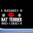 Rat Terrier kissed L874 8" dog window decal sticker