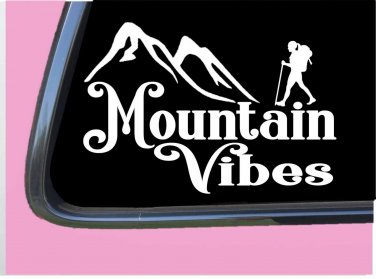 Mountain Vibes TP031 vinyl 6" Decal Sticker camper boots trail sleeping bag