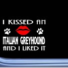 Italian Greyhound Kissed L916 8" dog window decal sticker