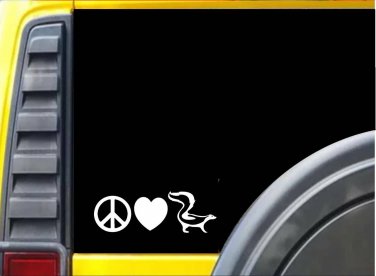 Peace Love Skunk sticker K551 8" vinyl cage decal