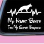 German shepherd Heart Beats for Lifeline TP 384 vinyl 6" dog breed Decal Sticker