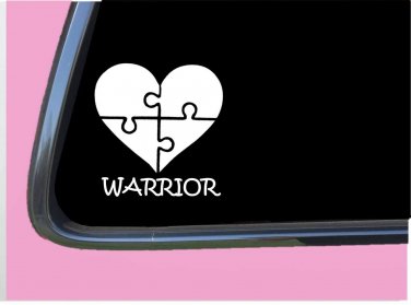 Autism Warrior Puzzle Piece Decal TP 671 6" Vinyl autistic sticker