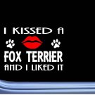 Fox Terrier Kissed L924 8" dog window decal sticker