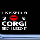 Corgi kissed L872 8" dog window decal sticker pembroke cardigan