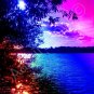 *Sunset Multicolored Lake* very colorful fine paper artwork