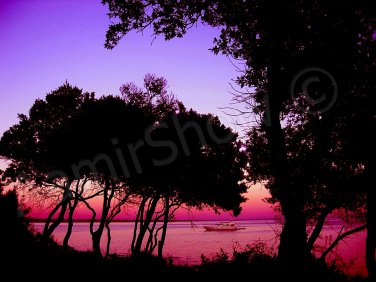 *Moon Sunset at St.Andrew Island. Croatia* very colorful fine artwork