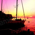 *Ships at Rovjni. Croatia* CANVAS very colorful fine artwork mixed media