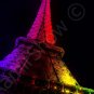 *Night Eiffel Tower Rainbow Illumination* fine very colorful paper art photo