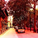 *Morning Paris Streets* fine colorful NATURAL LINEN CANVAS artwork