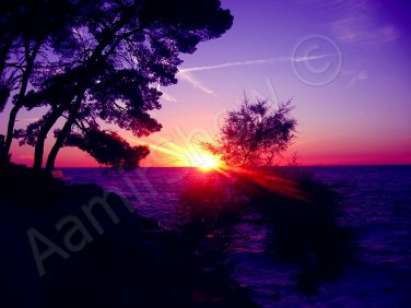 *Sea Sunset* artwork mixed media very colorful fantastic