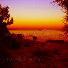 *Summer Dream of St.Andrew Island. Croatia* Natural linen CANVAS artwork mixed media
