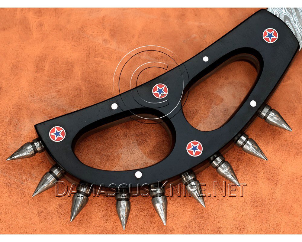 Handmade Damascus Steel Hunting Cobra Night Slasher Knife