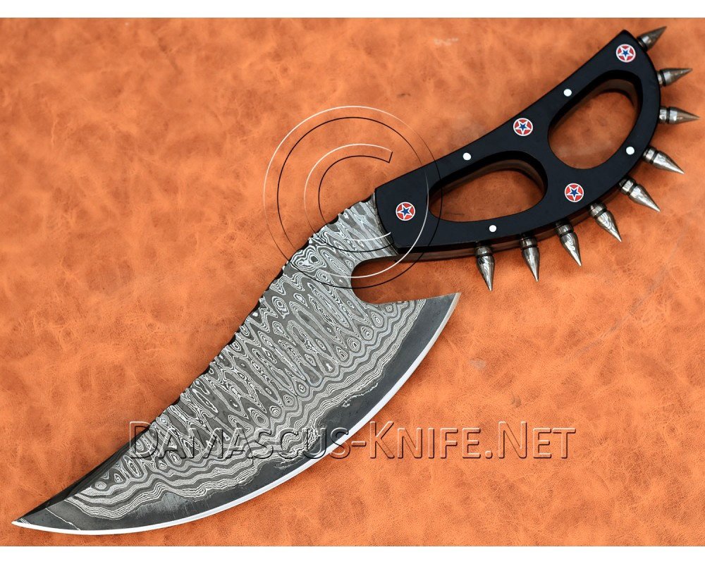Handmade Damascus Steel Hunting Cobra Night Slasher Knife