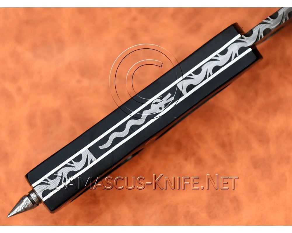 Handmade Damascus Steel Hunting Cobra Night Slasher Knife