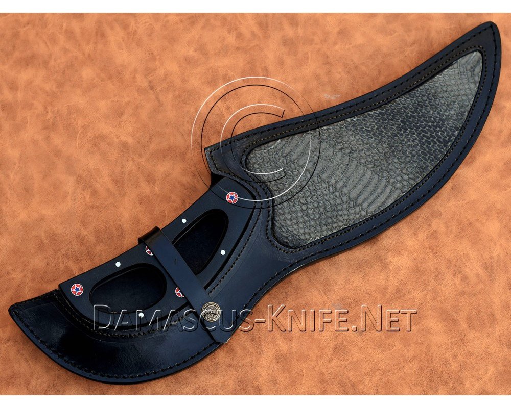 Handmade Damascus Steel Hunting Cobra Night Slasher Knife