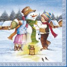 20 Paper Napkins for Decoupage, Collage - Christmas Theme Snowman and children