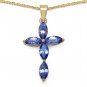 2.50 Carat Genuine Tanzanite 10K Yellow Gold Cross-Retail $499