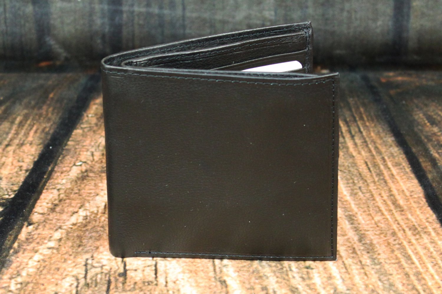 Men's Black Leather Wallet - Bifold PT2319