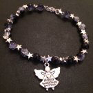 Black and silver star angel bracelet