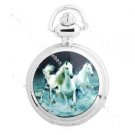 New Silver Case Horse Pocket Watch #431 Free shipping