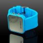 Light Blue Luxury Mirror Face Sport Style LED new Watch #413