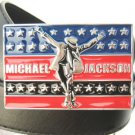 NEW Michael Jackson metal colorful buckle black belt