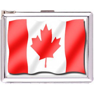 H5S442 Cigarette Case with lighter Canada Flag Picture Free shipping