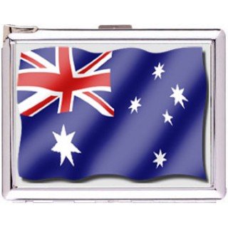 H5S439 Cigarette Case with lighter Australia Flag Picture Free shipping