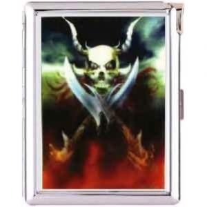 H5S132 Cigarette Case with lighter Skull Dragon Picture Free shipping