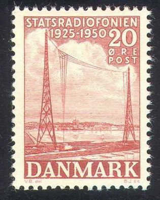 DENMARK 317 mnh 1950 RADIO BROADCASTING