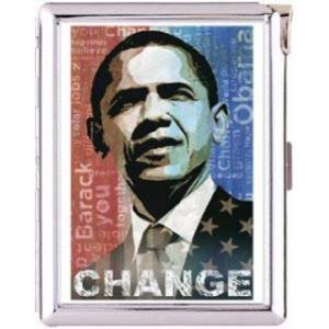 H5S61 Cigarette Case with lighter Barack Obama Picture Free shipping