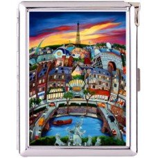 H5S416 Cigarette Case with lighter Paris France Picture Free shipping