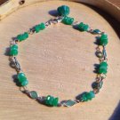 Natural Emerald Sterling Silver Bracelet (Handmade)